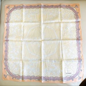 Trussardi light yellow peach Handkerchief Hanky Bandana Scarf large New